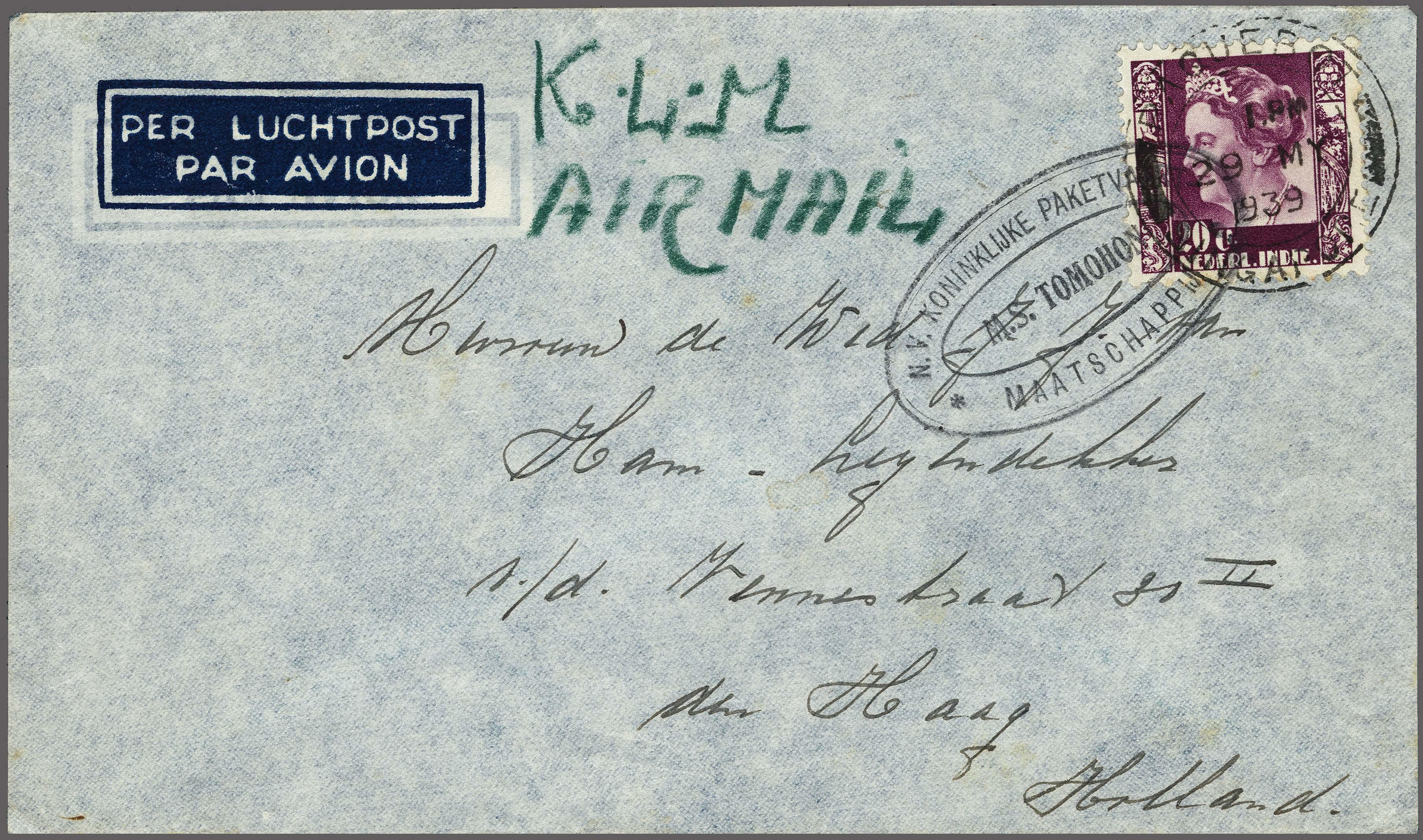 Lot 2720 - Netherlands and former colonies DEI KPM cancellation -  Corinphila Veilingen Auction 250-253 - Day 3 - Netherlands and former colonies - Single lots & Picture postcards