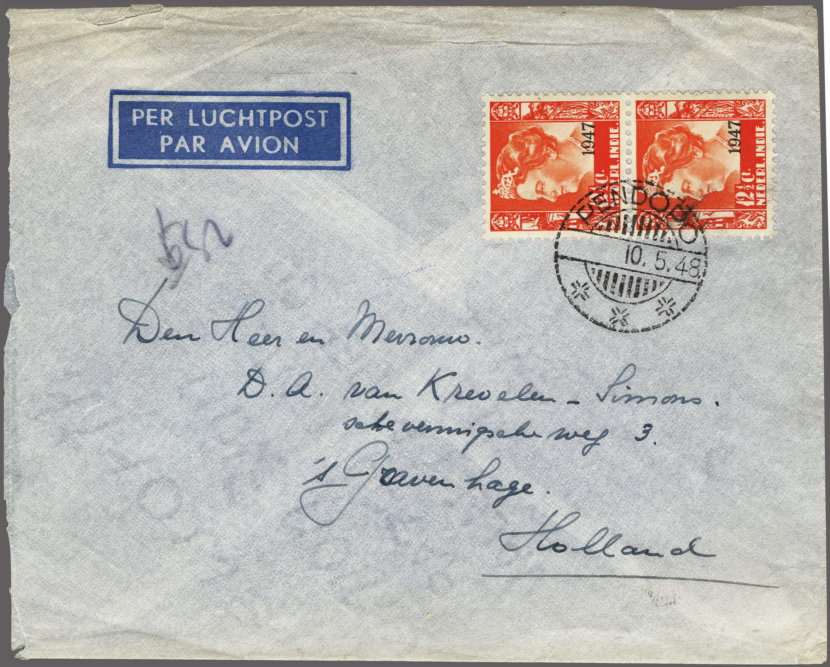 Lot 2755 - Netherlands and former colonies Netherlands Indies -  Corinphila Veilingen Auction 250-253 - Day 3 - Netherlands and former colonies - Single lots & Picture postcards