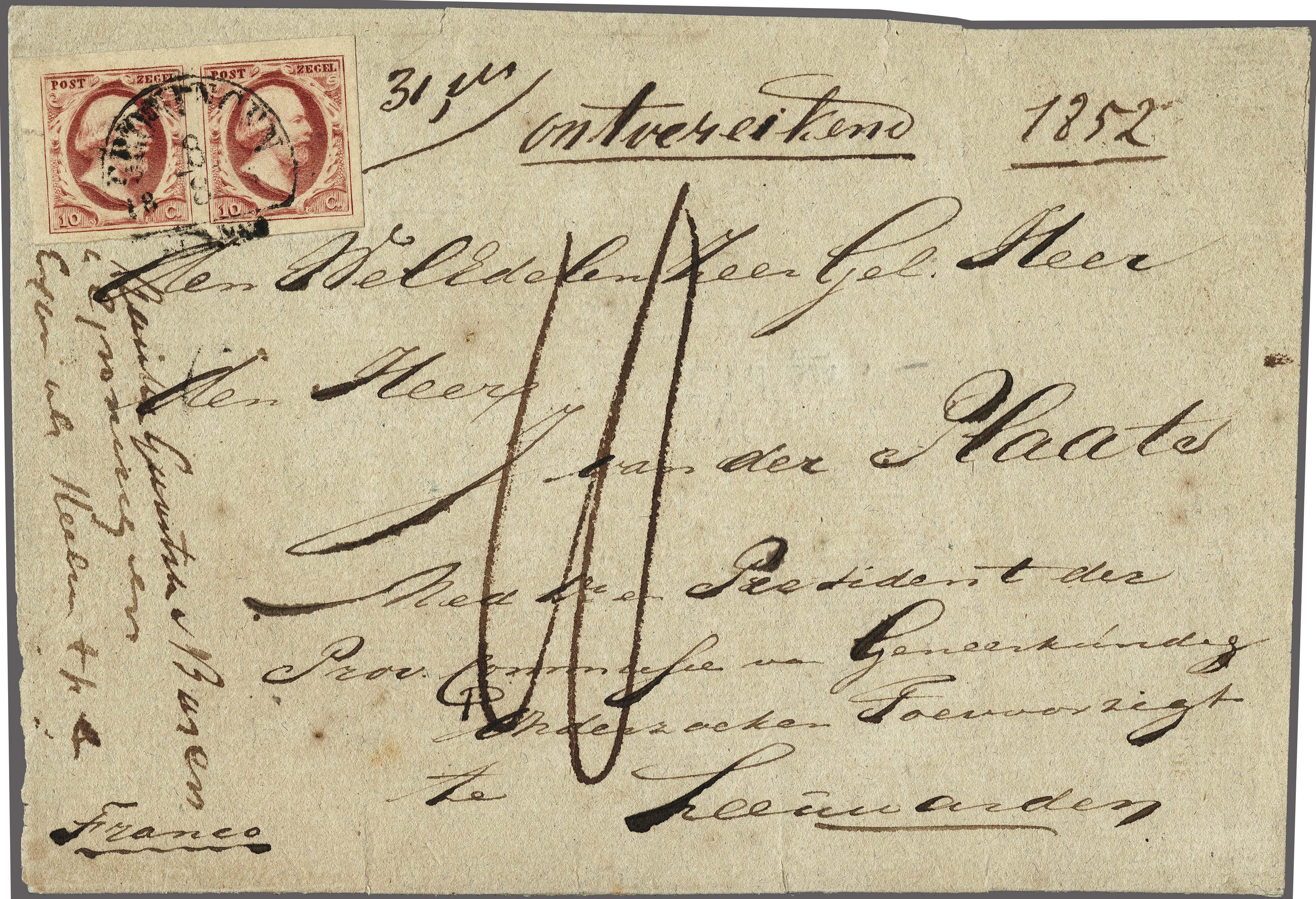 Lot 4190 - Netherlands and former colonies NL 1852 King William III - Corinphila Veilingen Auction 250-253 - Day 4 - Proofs of Netherlands former colonies Lot 4190 - Netherlands and former colonies NL 1852 King William III - Corinphila Veilingen Auction 250-253 - Day 4 - Proofs of Netherlands former colonies