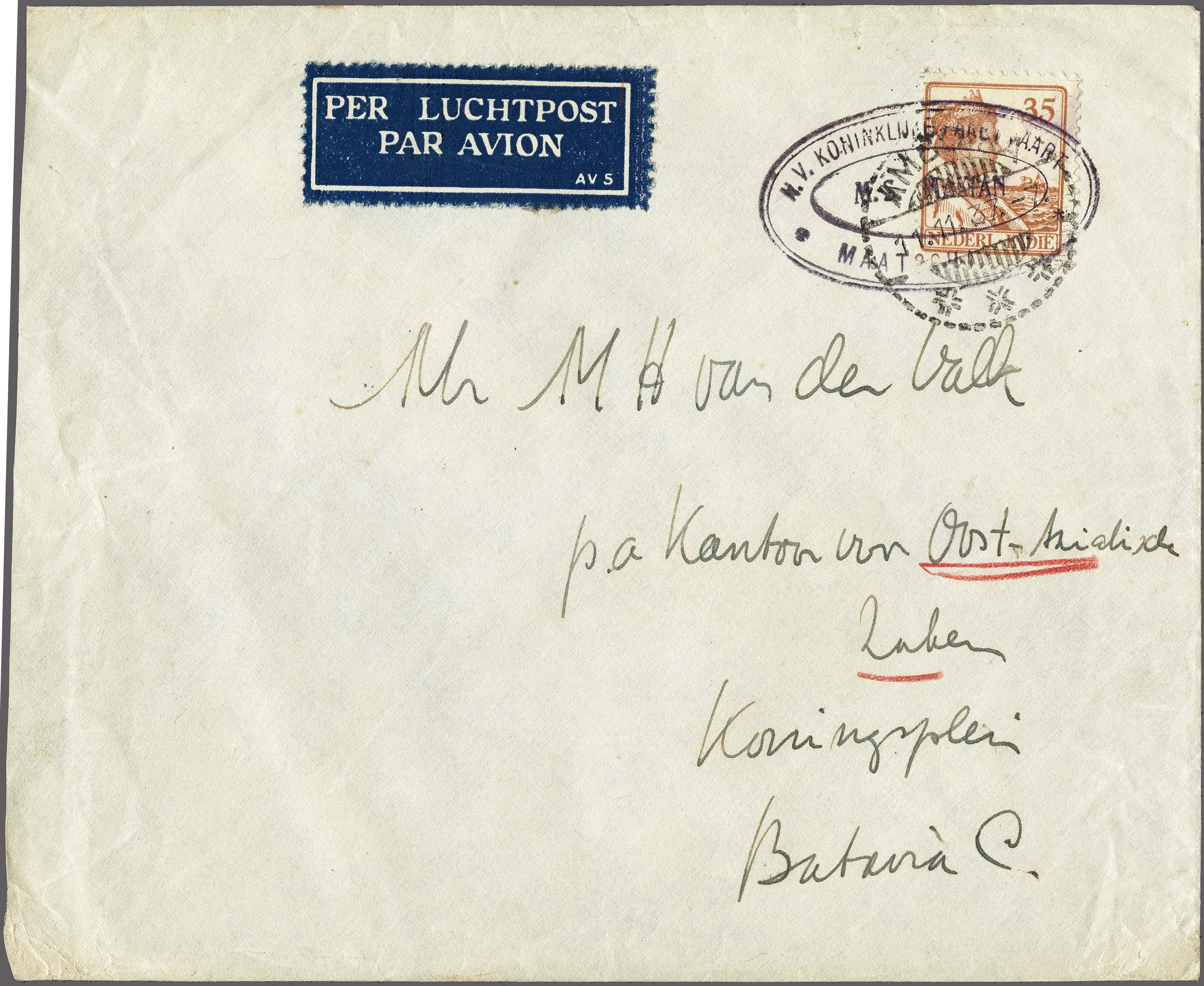 Lot 2705 - Netherlands and former colonies DEI KPM cancellation -  Corinphila Veilingen Auction 250-253 - Day 3 - Netherlands and former colonies - Single lots & Picture postcards