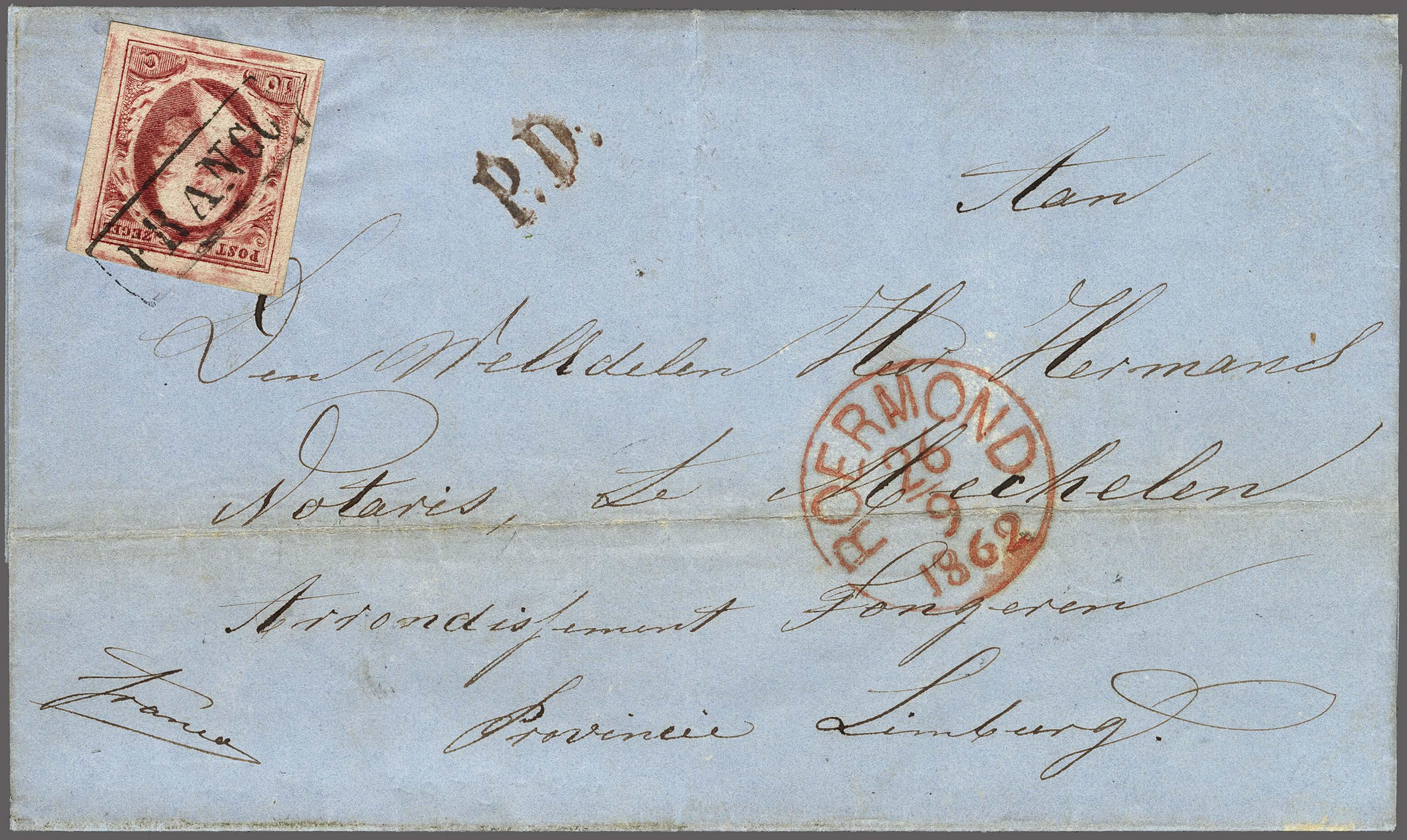 Lot 4215 - Netherlands and former colonies NL 1852 King William III -  Corinphila Veilingen Auction 250-253 - Day 4 - Proofs of Netherlands former colonies