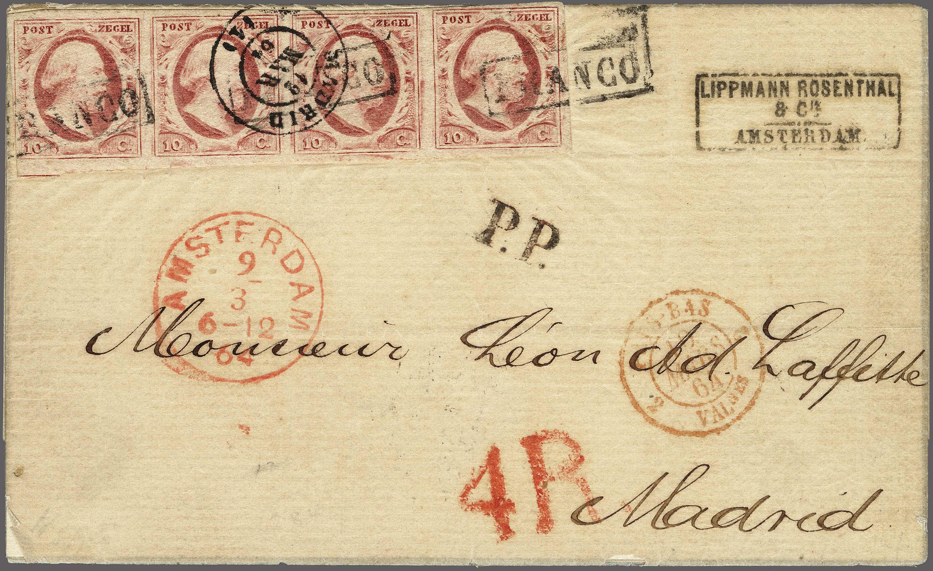 Lot 4218 - Netherlands and former colonies NL 1852 King William III -  Corinphila Veilingen Auction 250-253 - Day 4 - Proofs of Netherlands former colonies
