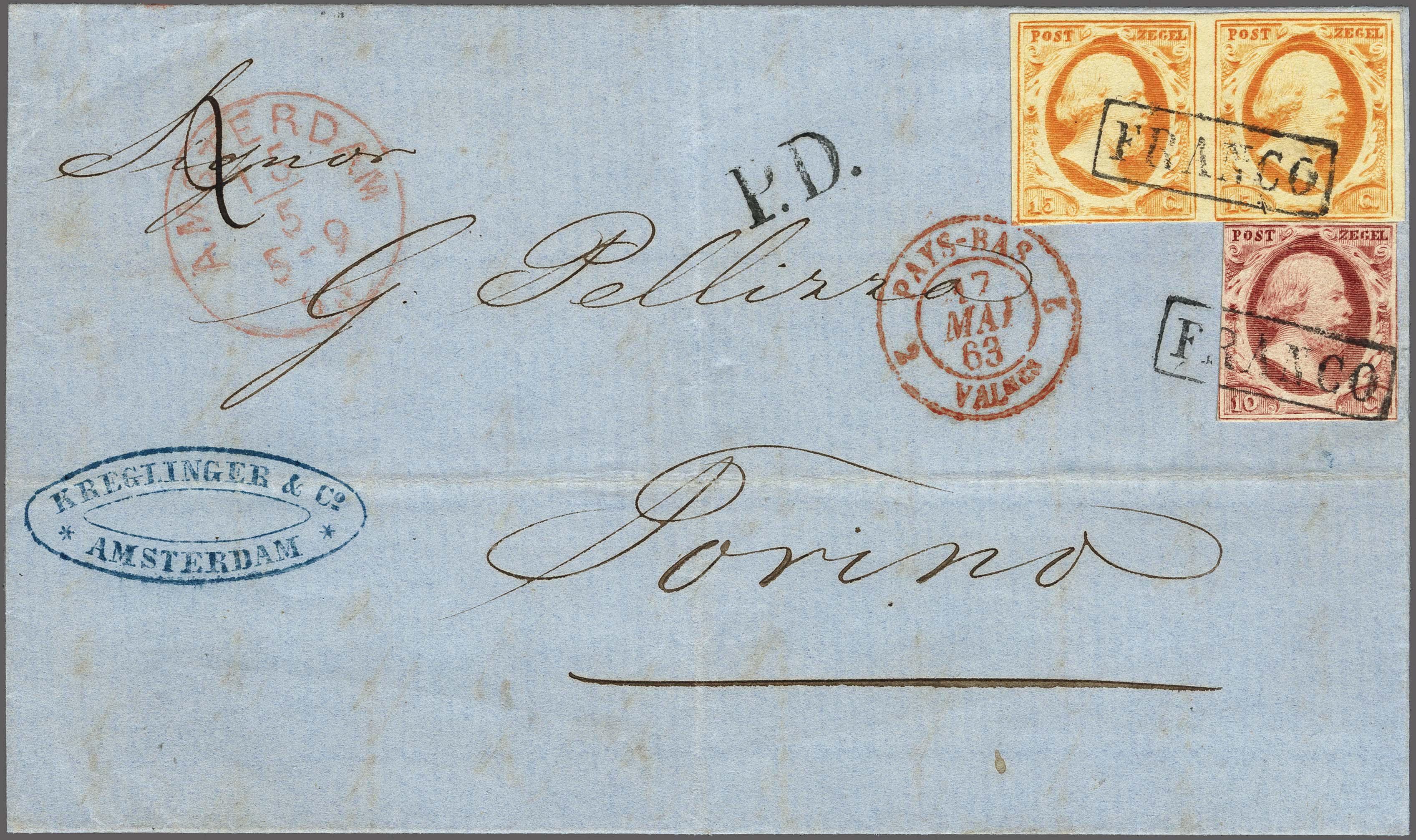 Lot 4221 - Netherlands and former colonies NL 1852 King William III -  Corinphila Veilingen Auction 250-253 - Day 4 - Proofs of Netherlands former colonies