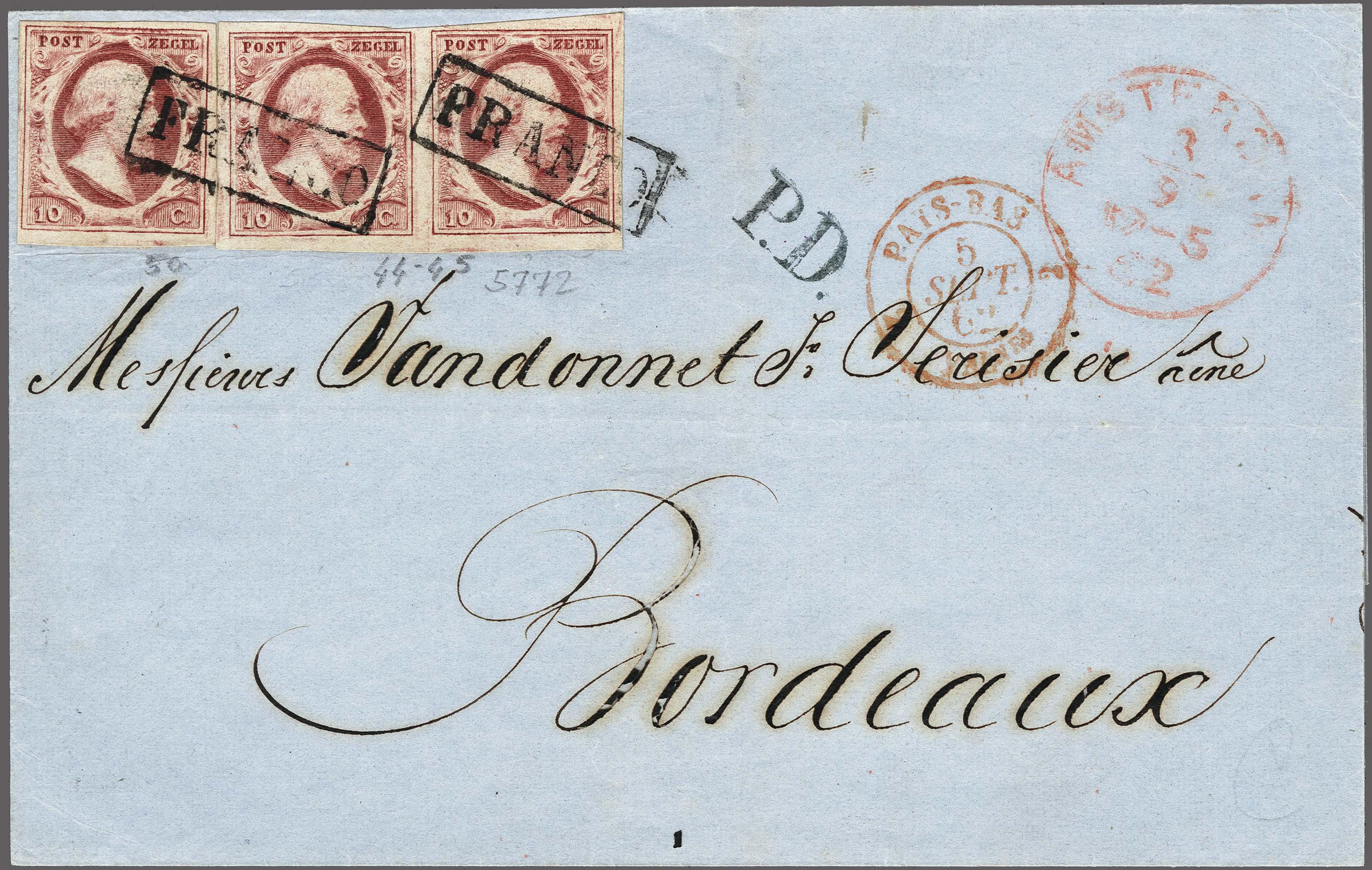 Lot 4211 - Netherlands and former colonies NL 1852 King William III -  Corinphila Veilingen Auction 250-253 - Day 4 - Proofs of Netherlands former colonies