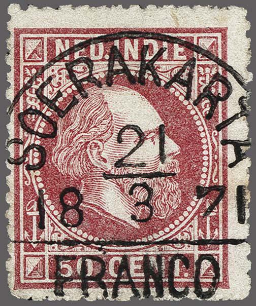 Lot 2672 - Netherlands and former colonies Netherlands Indies Half round franco cancellation - Corinphila Veilingen Auction 250-253 - Day 3 - Netherlands and former colonies - Single lots & Picture postcards Lot 2672 - Netherlands and former colonies Netherlands Indies Half round franco cancellation - Corinphila Veilingen Auction 250-253 - Day 3 - Netherlands and former colonies - Single lots & Picture postcards