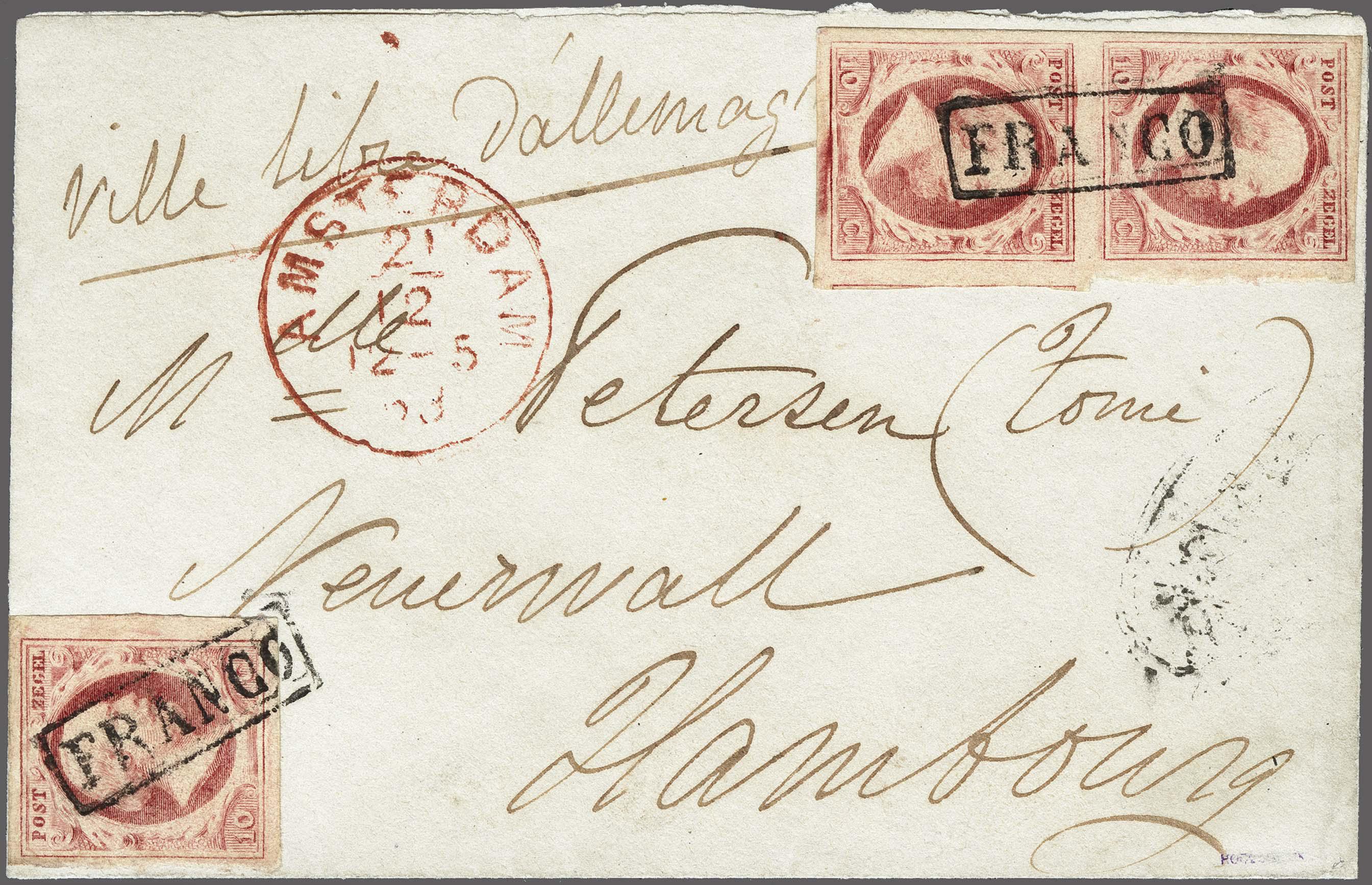 Lot 4217 - Netherlands and former colonies NL 1852 King William III -  Corinphila Veilingen Auction 250-253 - Day 4 - Proofs of Netherlands former colonies