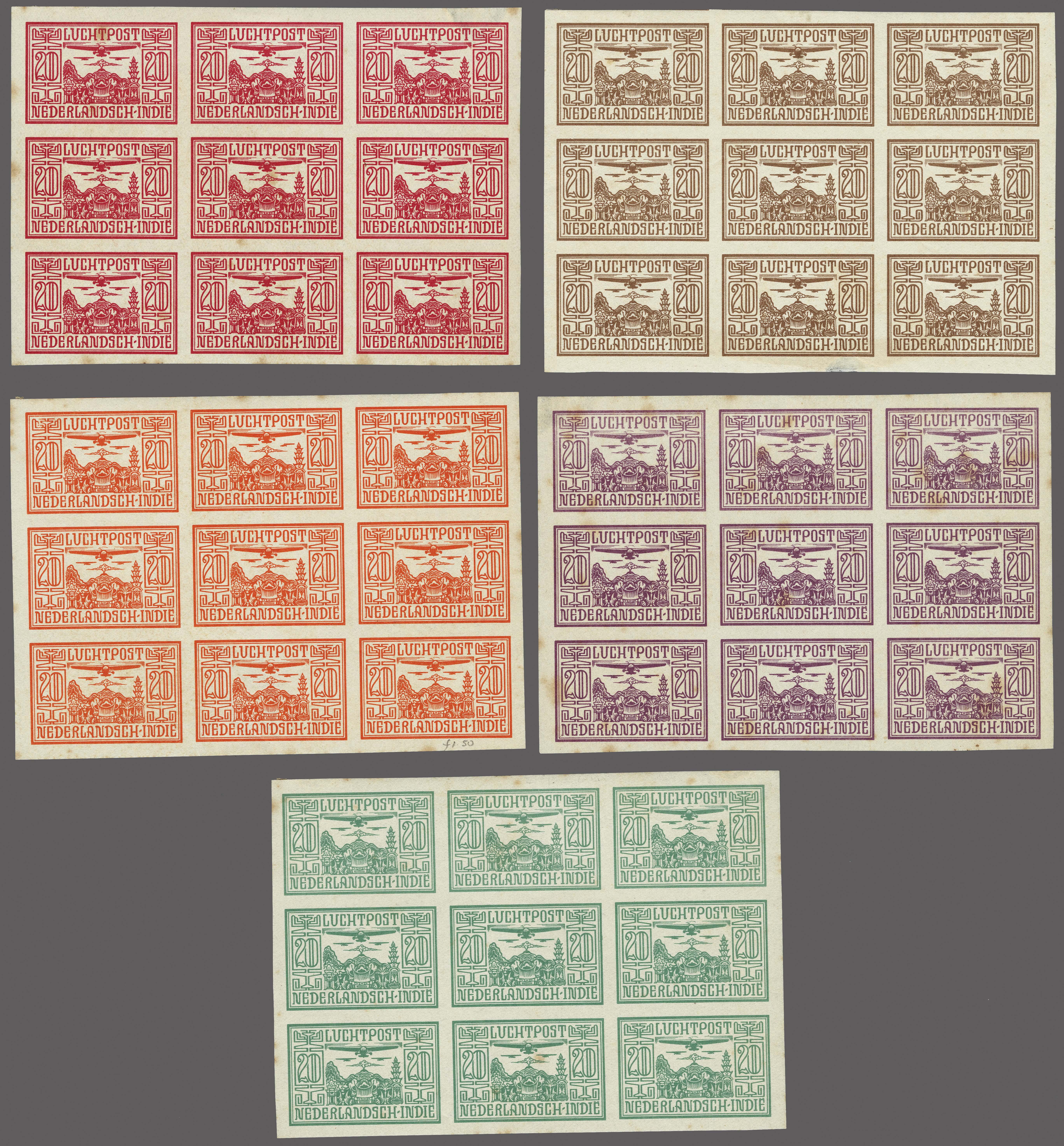 Lot 3368 - Netherlands and former colonies Netherlands Indies - Corinphila Veilingen Auction 250-253 - Day 4 - Proofs of Netherlands former colonies Lot 3368 - Netherlands and former colonies Netherlands Indies - Corinphila Veilingen Auction 250-253 - Day 4 - Proofs of Netherlands former colonies