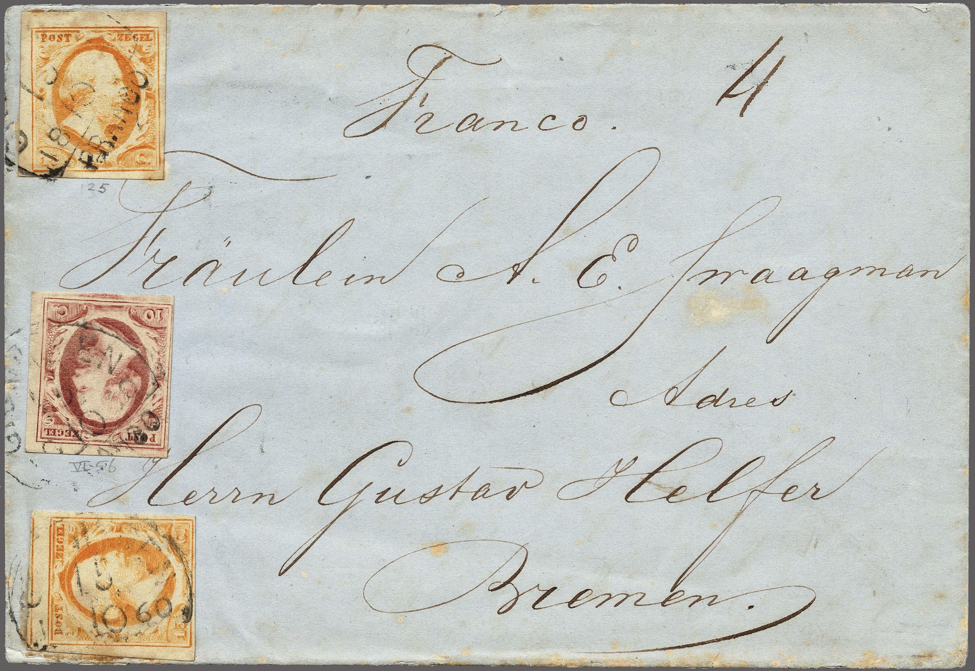 Lot 4208 - Netherlands and former colonies NL 1852 King William III -  Corinphila Veilingen Auction 250-253 - Day 4 - Proofs of Netherlands former colonies