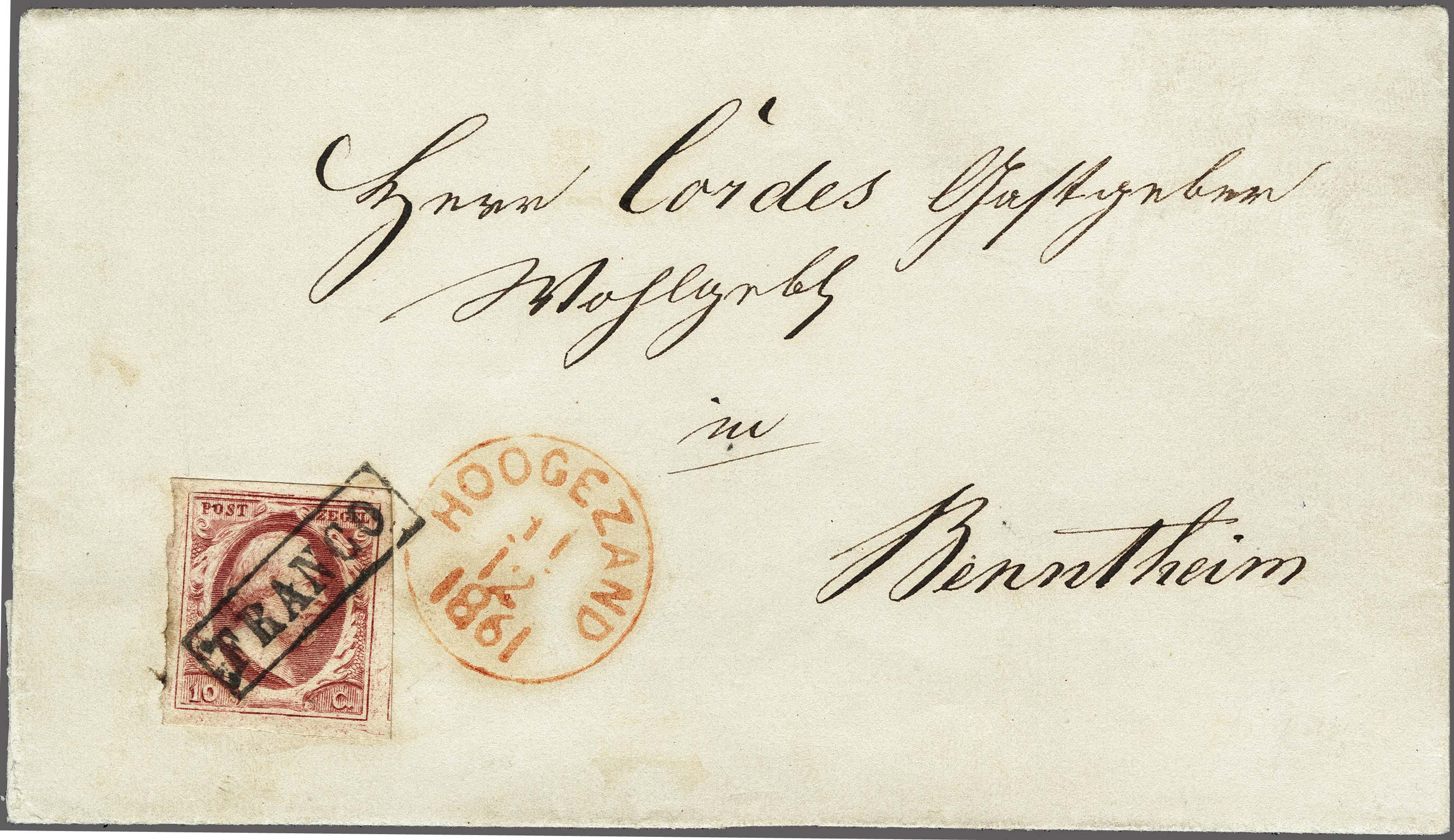 Lot 4210 - Netherlands and former colonies NL 1852 King William III -  Corinphila Veilingen Auction 250-253 - Day 4 - Proofs of Netherlands former colonies