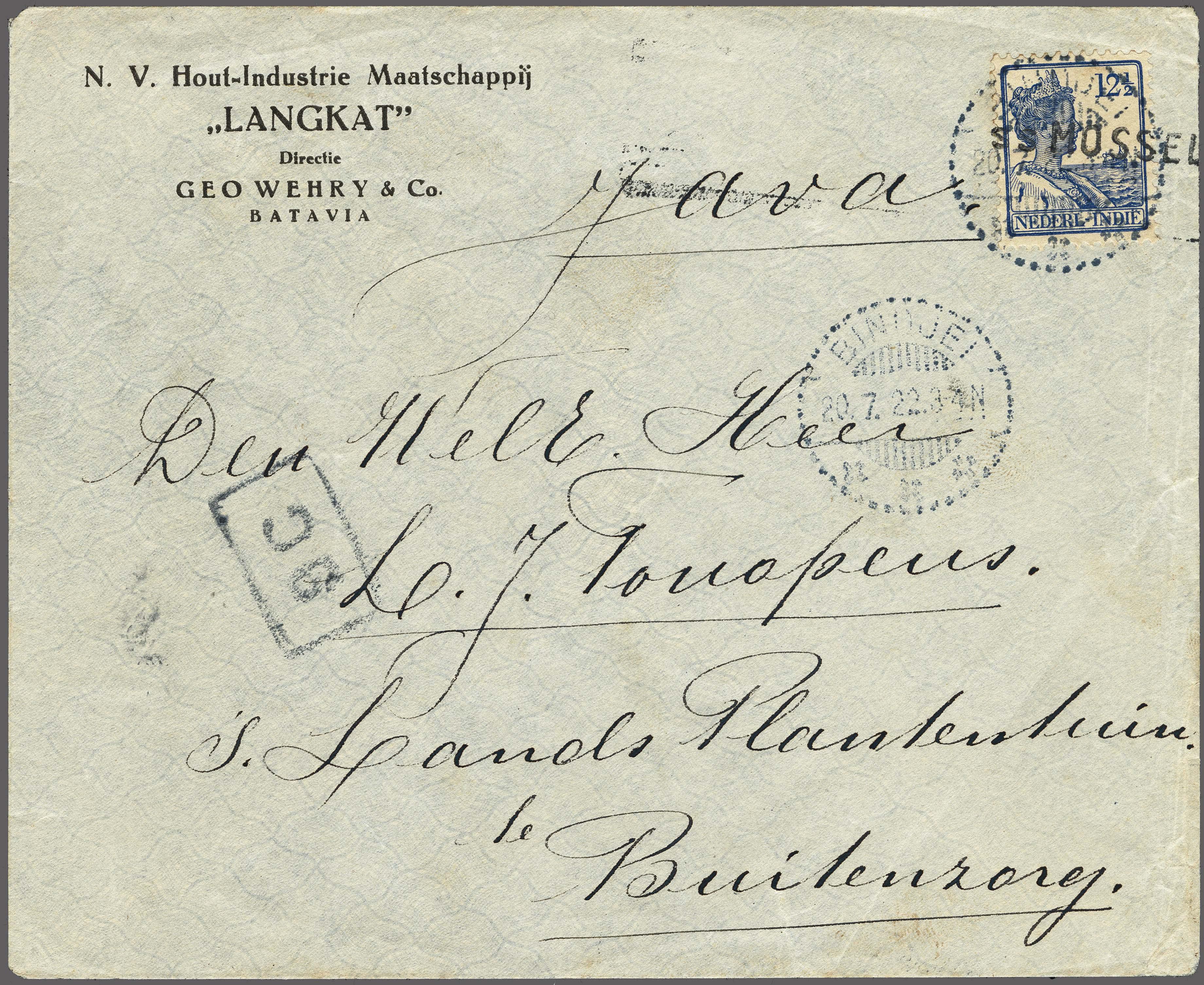Lot 2708 - Netherlands and former colonies DEI KPM cancellation -  Corinphila Veilingen Auction 250-253 - Day 3 - Netherlands and former colonies - Single lots & Picture postcards
