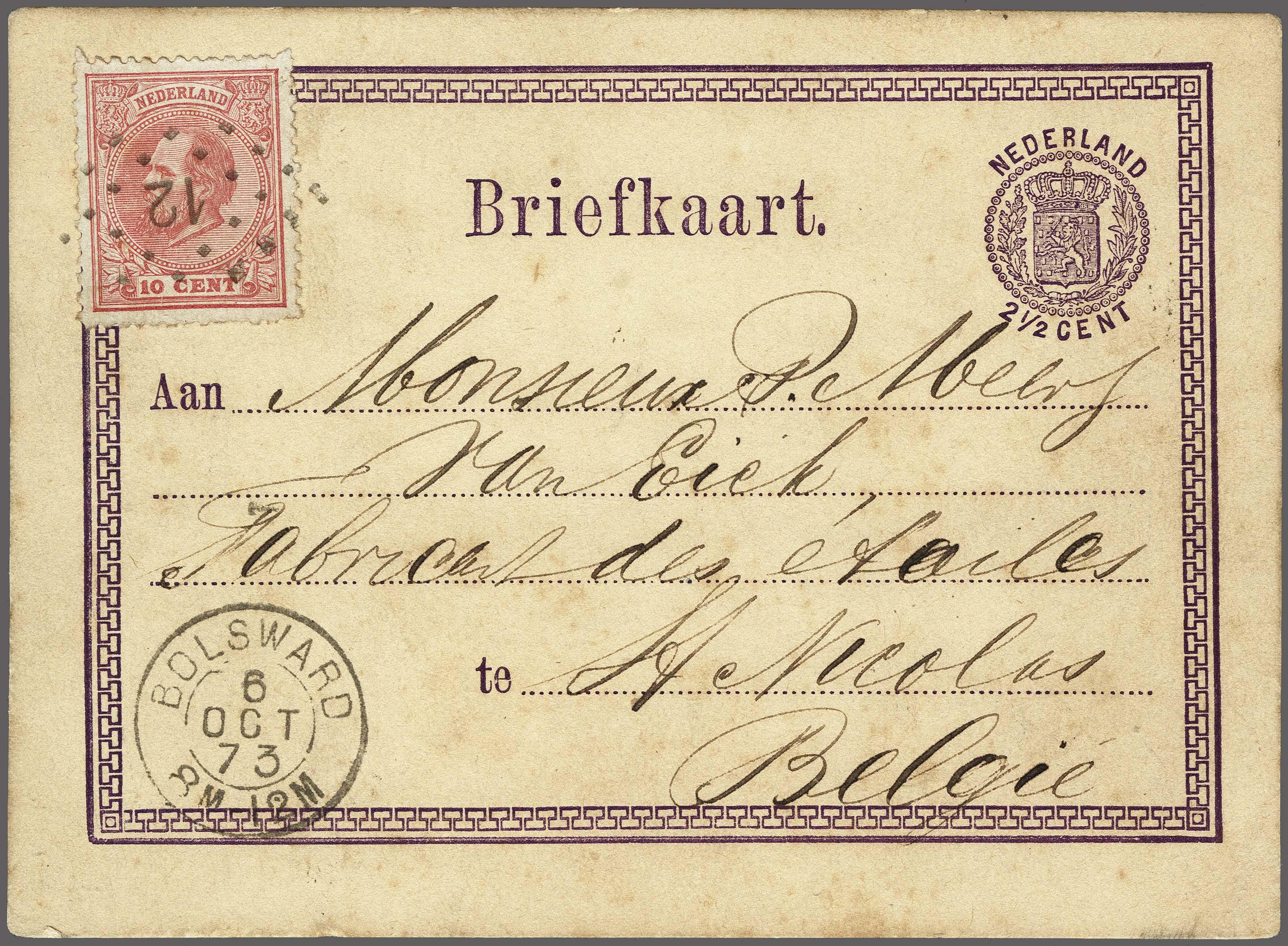 Lot 2570 - Netherlands and former colonies Netherlands Postal Stationery - Corinphila Veilingen Auction 250-253 - Day 3 - Netherlands and former colonies - Single lots & Picture postcards Lot 2570 - Netherlands and former colonies Netherlands Postal Stationery - Corinphila Veilingen Auction 250-253 - Day 3 - Netherlands and former colonies - Single lots & Picture postcards
