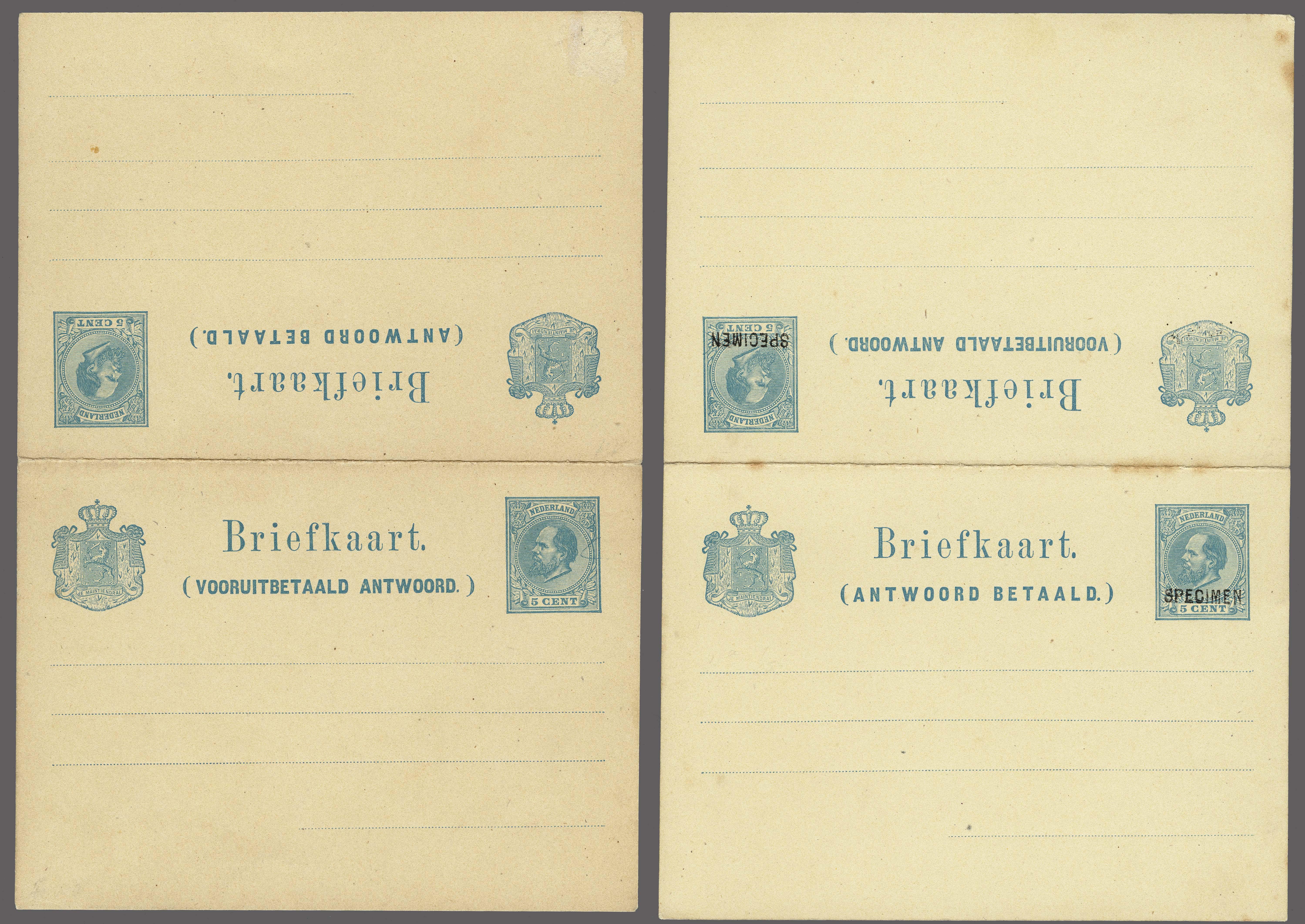 Lot 2575 - Netherlands and former colonies Netherlands Postal Stationery - Corinphila Veilingen Auction 250-253 - Day 3 - Netherlands and former colonies - Single lots & Picture postcards Lot 2575 - Netherlands and former colonies Netherlands Postal Stationery - Corinphila Veilingen Auction 250-253 - Day 3 - Netherlands and former colonies - Single lots & Picture postcards
