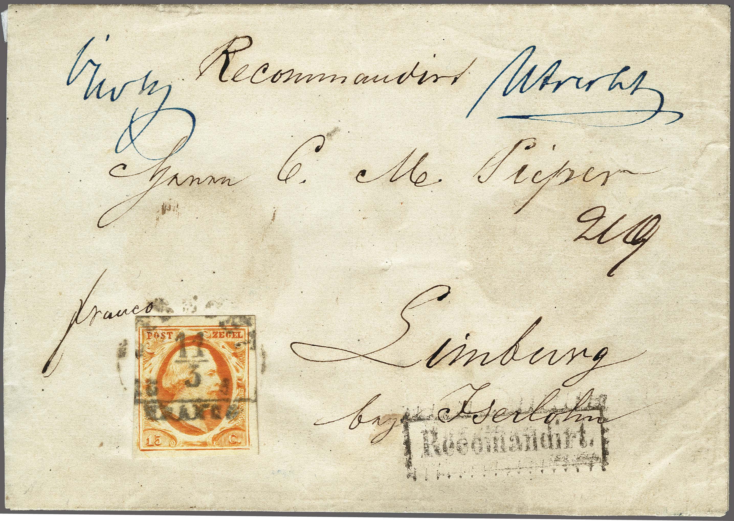 Lot 4228 - Netherlands and former colonies NL 1852 King William III -  Corinphila Veilingen Auction 250-253 - Day 4 - Proofs of Netherlands former colonies