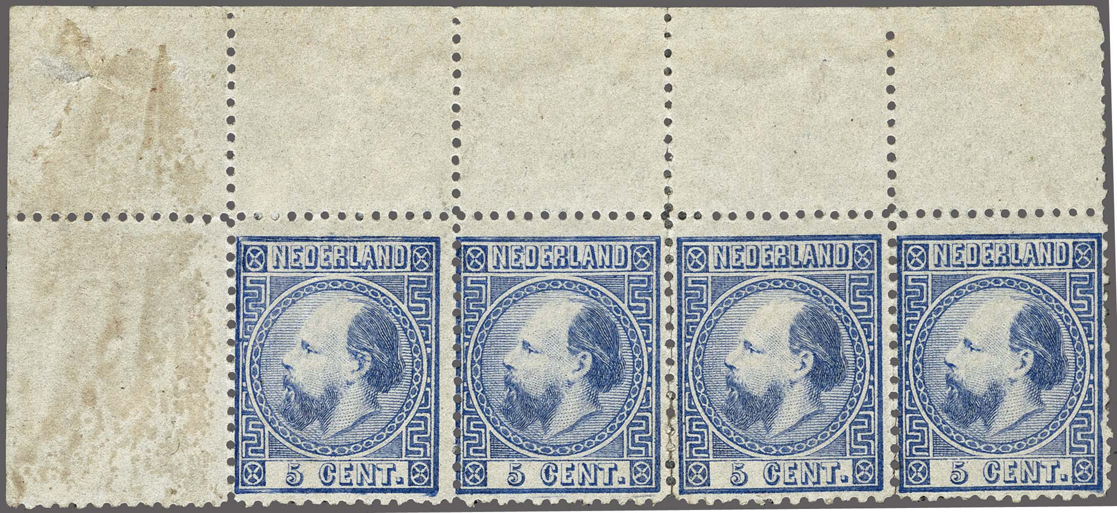 Lot 2538 - Netherlands and former colonies NL 1867 King William III -  Corinphila Veilingen Auction 250-253 - Day 3 - Netherlands and former colonies - Single lots & Picture postcards