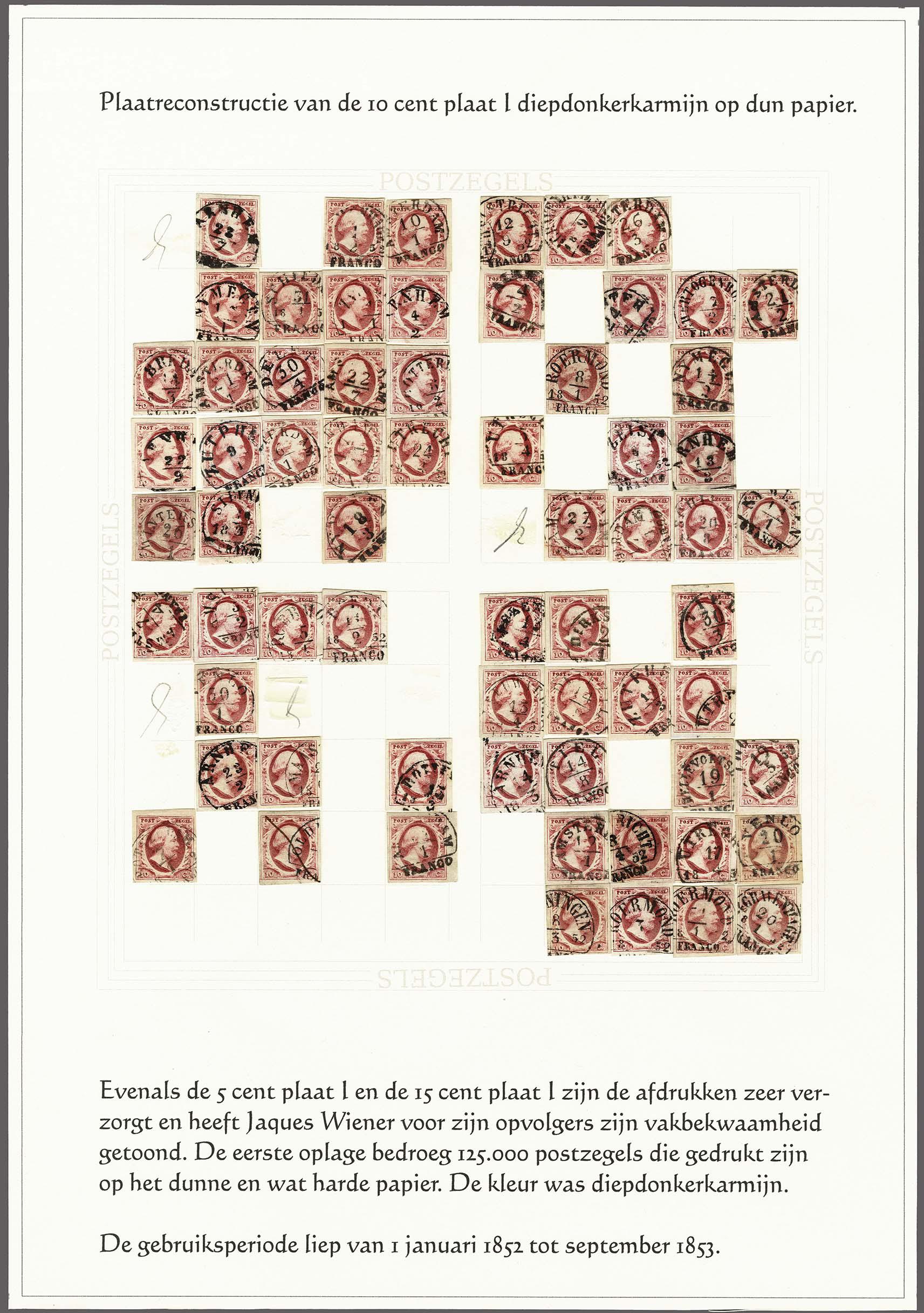 Lot 4143 - Netherlands and former colonies NL 1852 King William III -  Corinphila Veilingen Auction 250-253 - Day 4 - Proofs of Netherlands former colonies